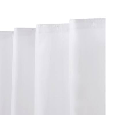 Kenney Water Repellant Fabric Shower Curtain, 70" W x 72" H - White