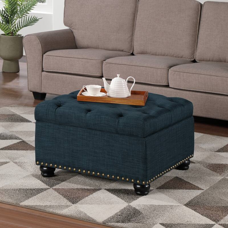 Multipurpose Ottoman Coffee Table with Storage Space for Compact Living Rooms, Doubles as Seating or Footrest