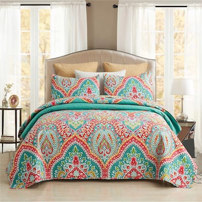 European Floral Quilt Set