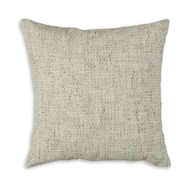 Square Accent Throw Pillow, 20 Inch, Woven Gray Polyester, Polyfill