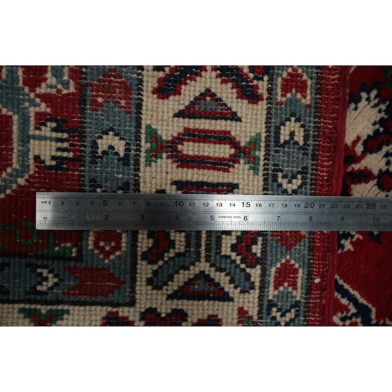 Hand Knotted Oriental 100% Wool Carpet Traditional Geometric Red Heriz (serapi) Runner Rug - 15' 10'' X 3' 0''
