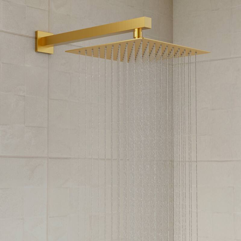GRANDJOY 2-Spray Concealed Rain Shower System with Handheld, Wall-Mount Modern Design