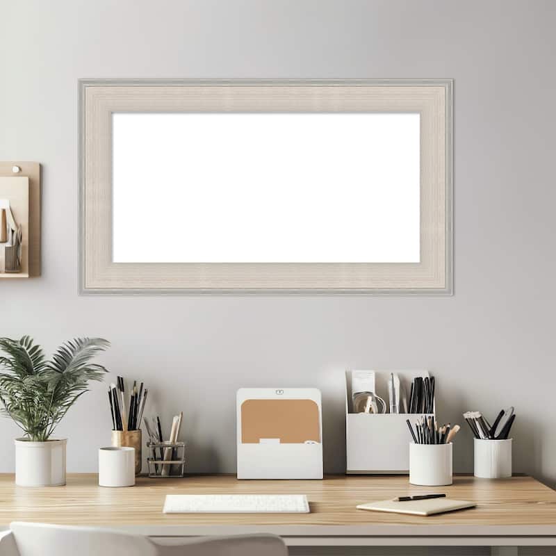 Amanti Art Cottage White Silver Framed Dry Erase Magnetic Board