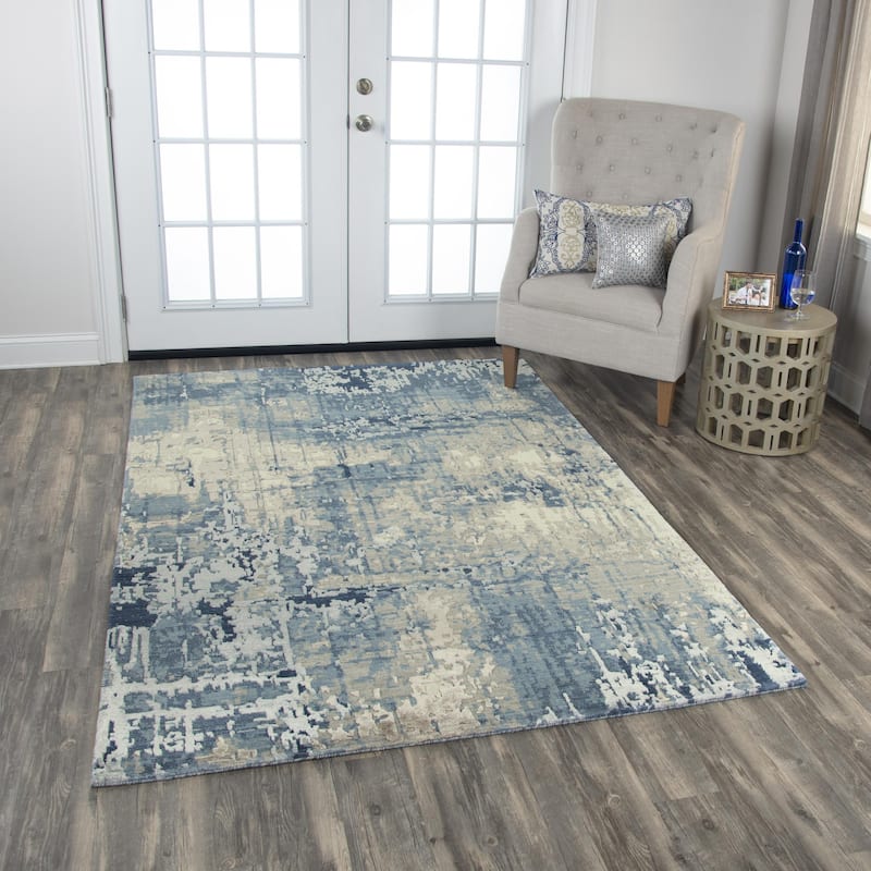 Alora Decor Radiant Abstract Distressed Wool Blend Rug
