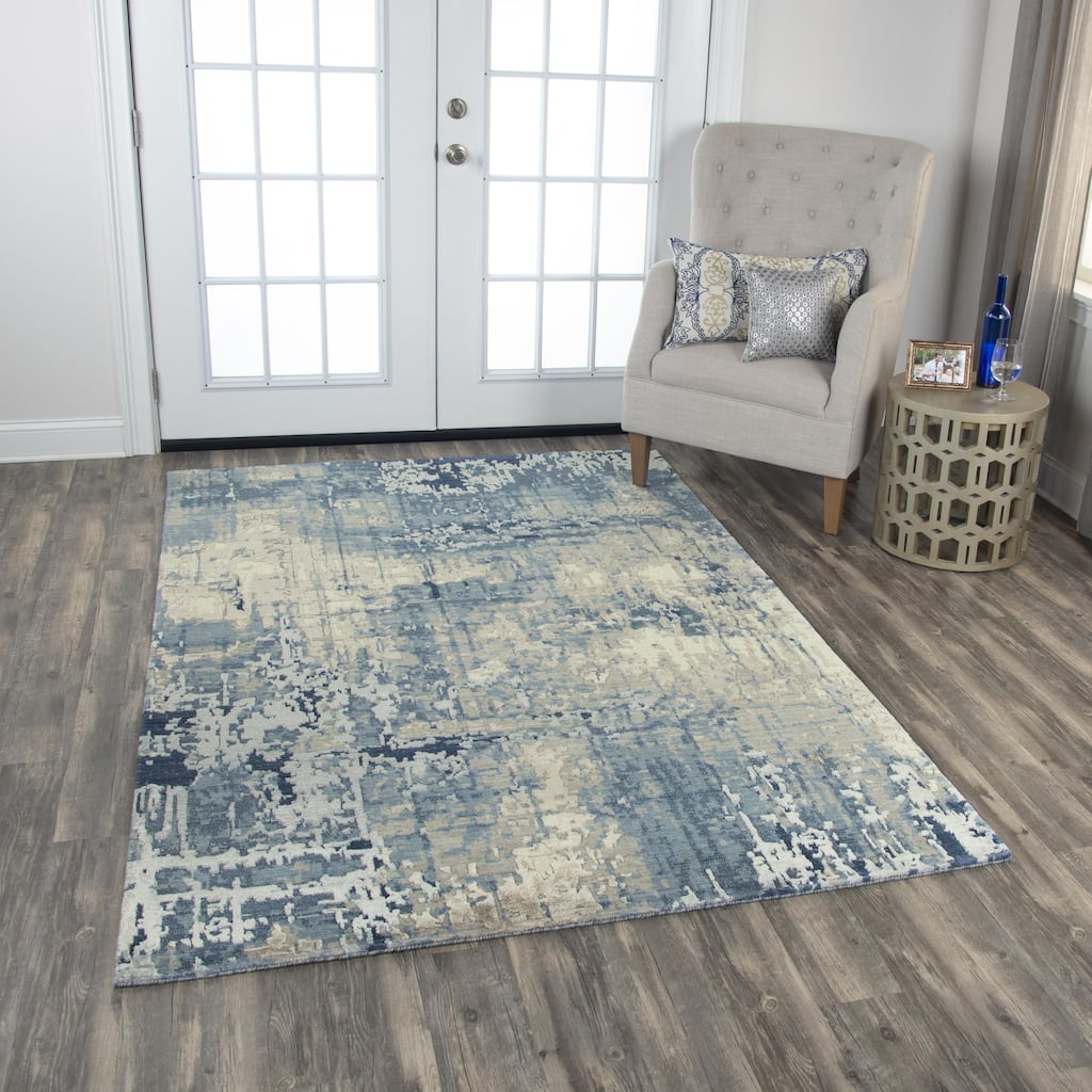 Alora Decor Radiant Abstract Distressed Wool Blend Rug