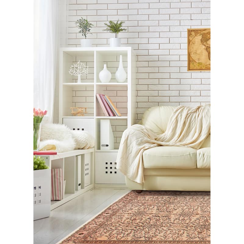 ECARPETGALLERY Hand-knotted Melis Vintage Cream Wool Rug - 5'5 x 8'5