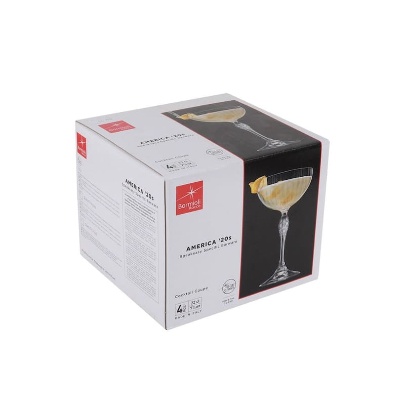 Bormioli Rocco Set of 4 America '20s Cocktail Coupes - 7.75 oz.