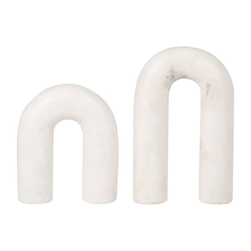 Sagebrook Home Arched Marble Horseshoe Sculpture Decor