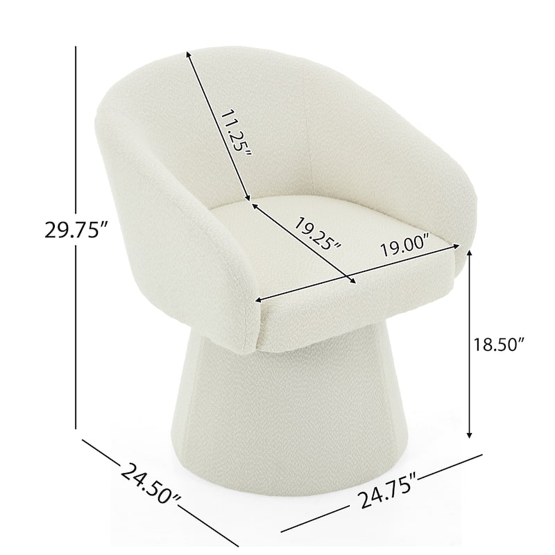 Christopher Knight Home - Calder Boucle Upholstered 360° Swivel Barrel Chair