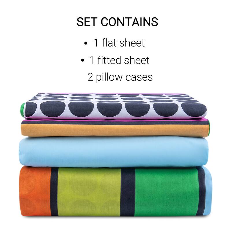 STP Goods Rainbow Cotton Bedding Set of 4