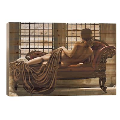 Golden Woman Print On Wood by Thomas Page - Multi-Color