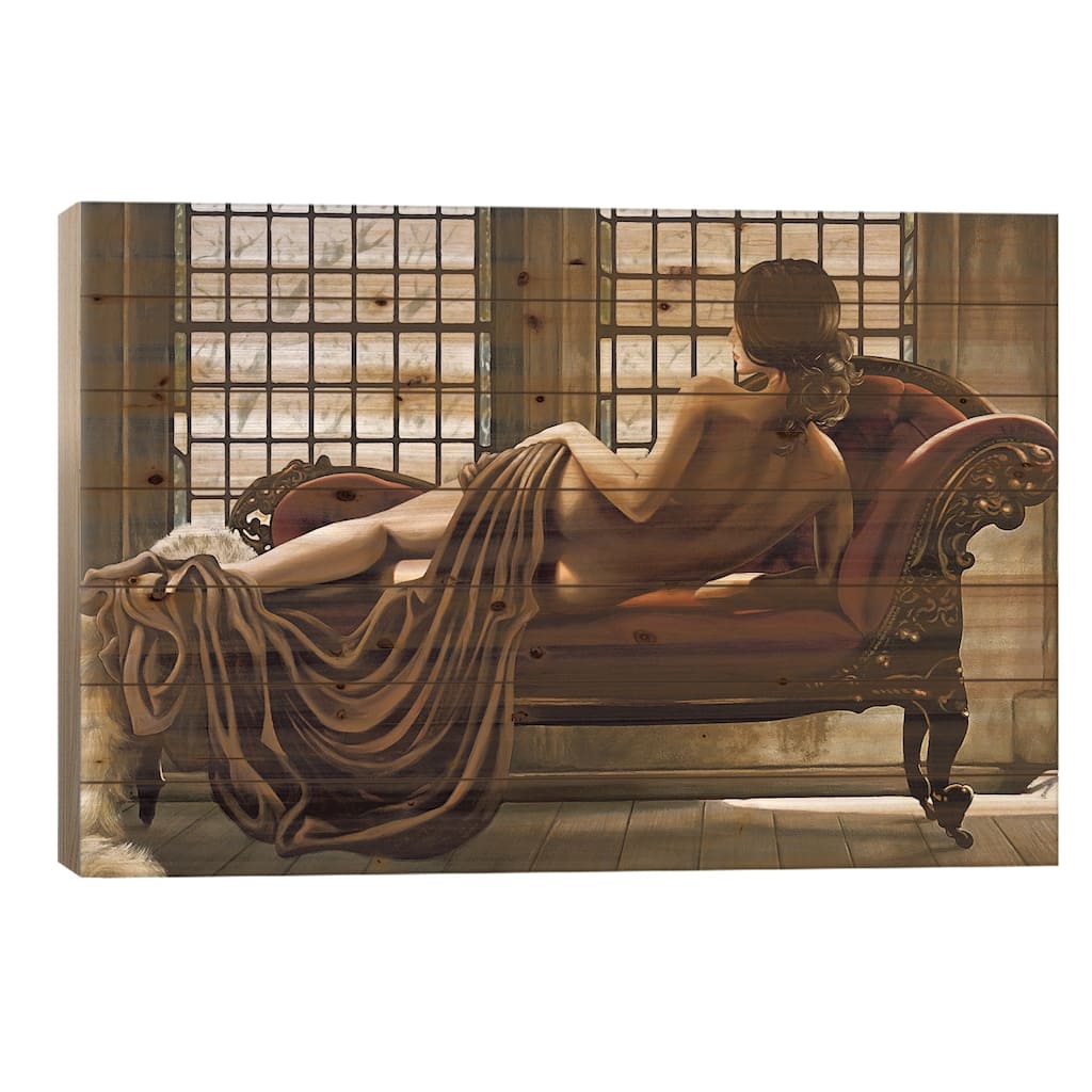 Golden Woman Print On Wood by Thomas Page - Multi-Color