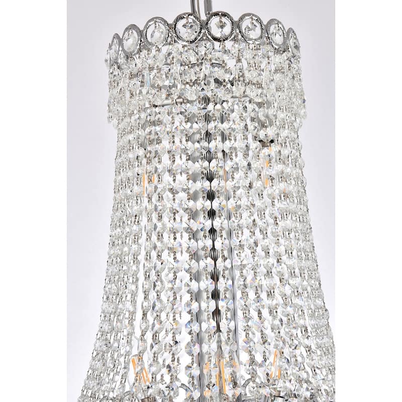Elegant Lighting 30-inch Chrome Royal Cut Crystal Clear Large Hanging Fixture