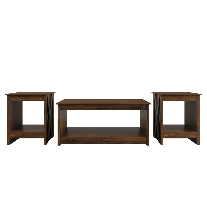 CraftPorch Contemporary Coffee Table Set - Brown