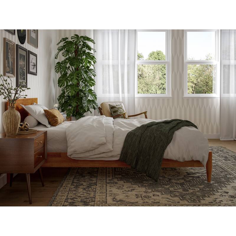 Aria Solid Wood Modern Low Profile Platform Bed