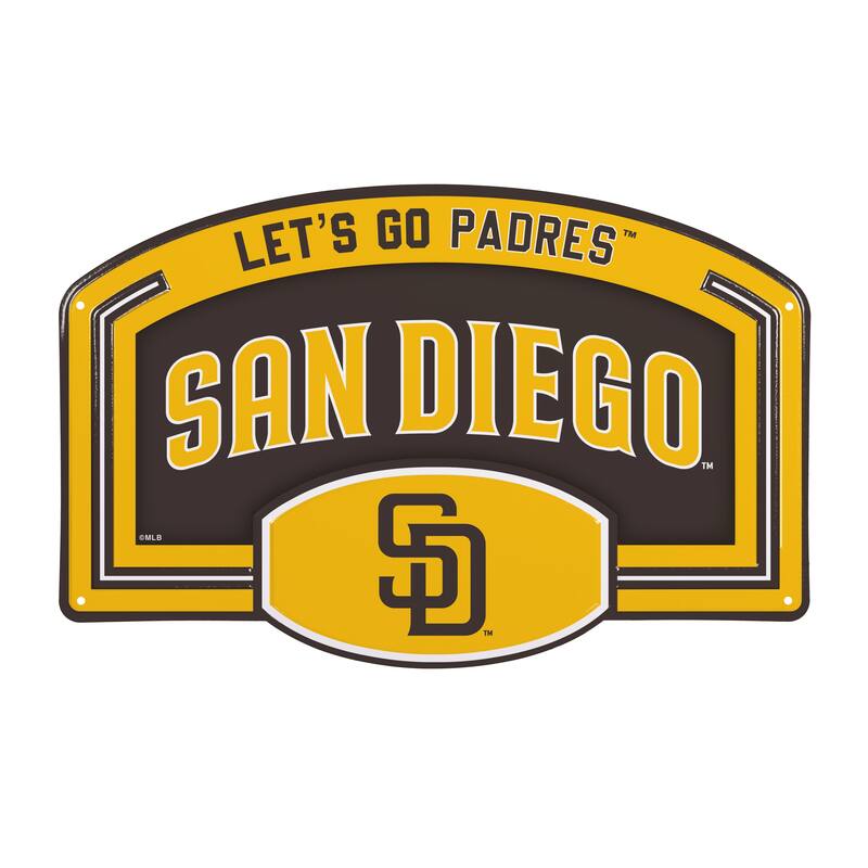 San Diego Padres Embossed Steel Wall Sign, 11" x 17"