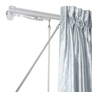 Adjustable Baton Draw Traverse Curtain Rod, Smooth Gliding Track Design ...
