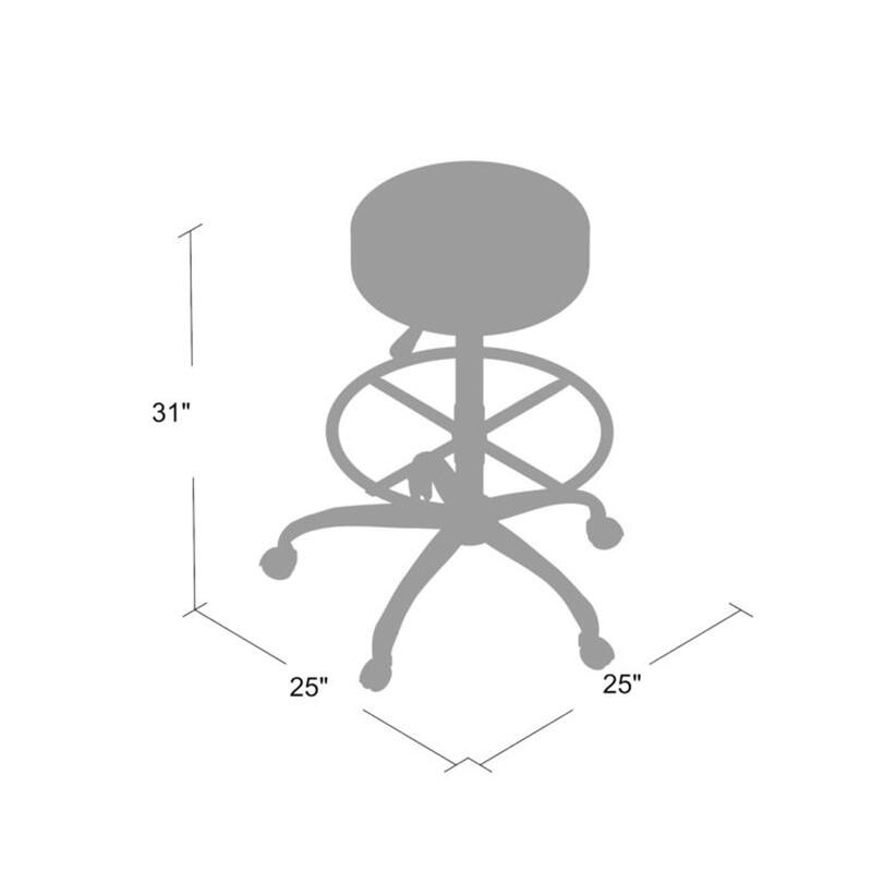 Fea Medical Drafting Stool, Round Beige Vinyl, Chrome Footring