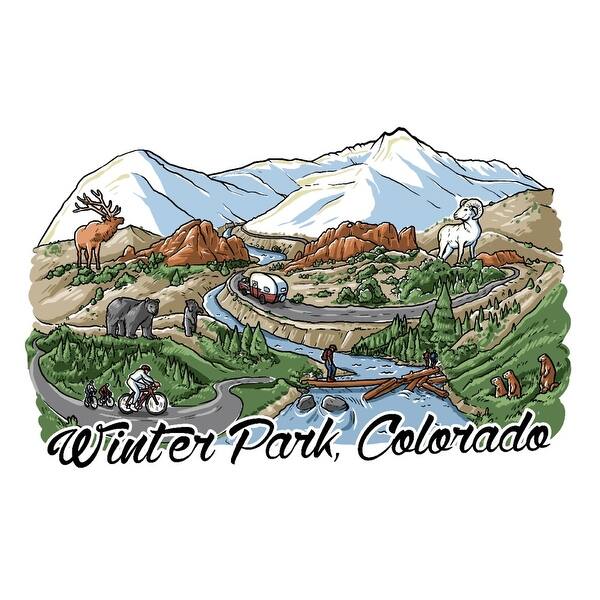 Shop Winter Park Colorado Line Drawing Lantern Press Artwork Art Print Multiple Sizes Available 9 X 12 Art Print Overstock 27931791