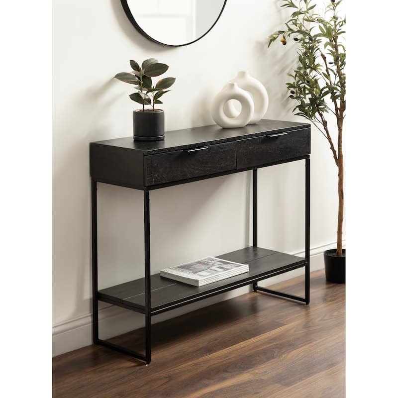 Kate and Laurel Malone Wood and Metal Console Table