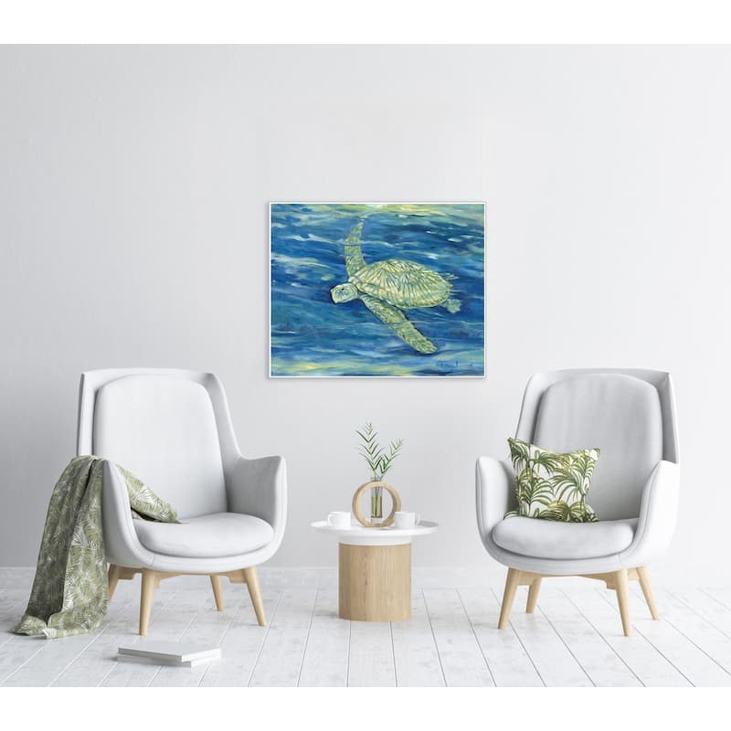 Lagoon Turtle II Giclee on Canvas No Glass