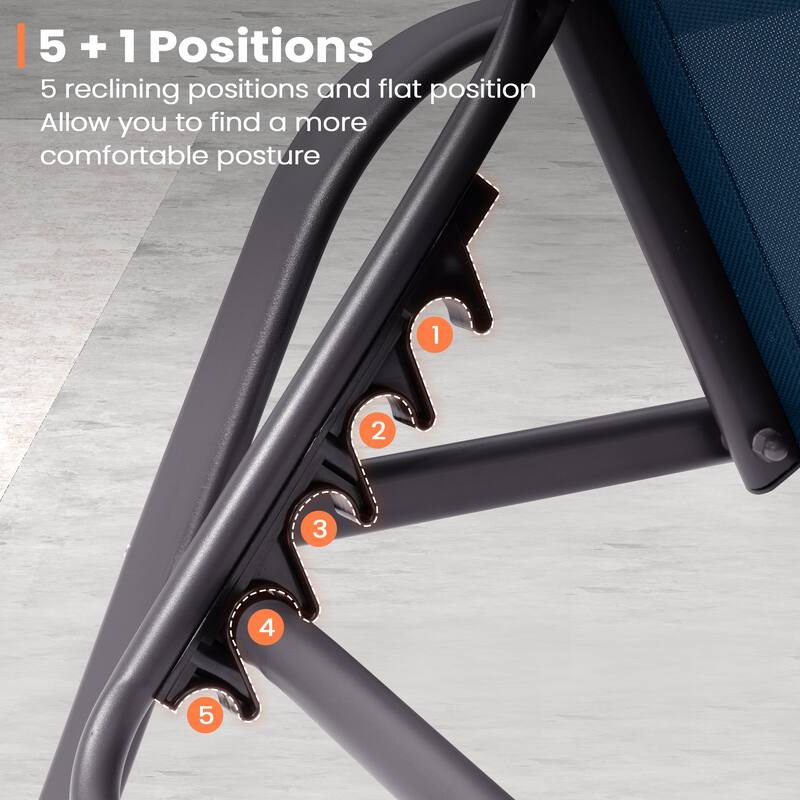 Pellebant Outdoor Adjustable Patio Chaise Lounge Chairs with Armrest Set of 2