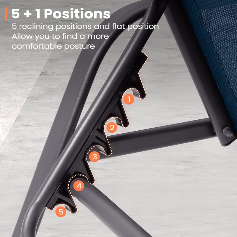 Pellebant Outdoor Patio Adjustable Chaise Lounge Chairs