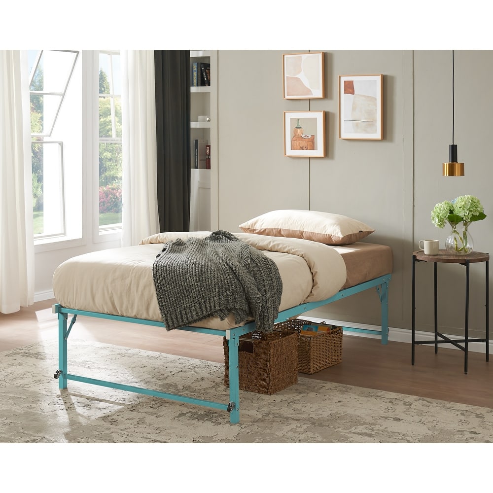 Amara Metal Lift-Up Trundle Bed with Wheels