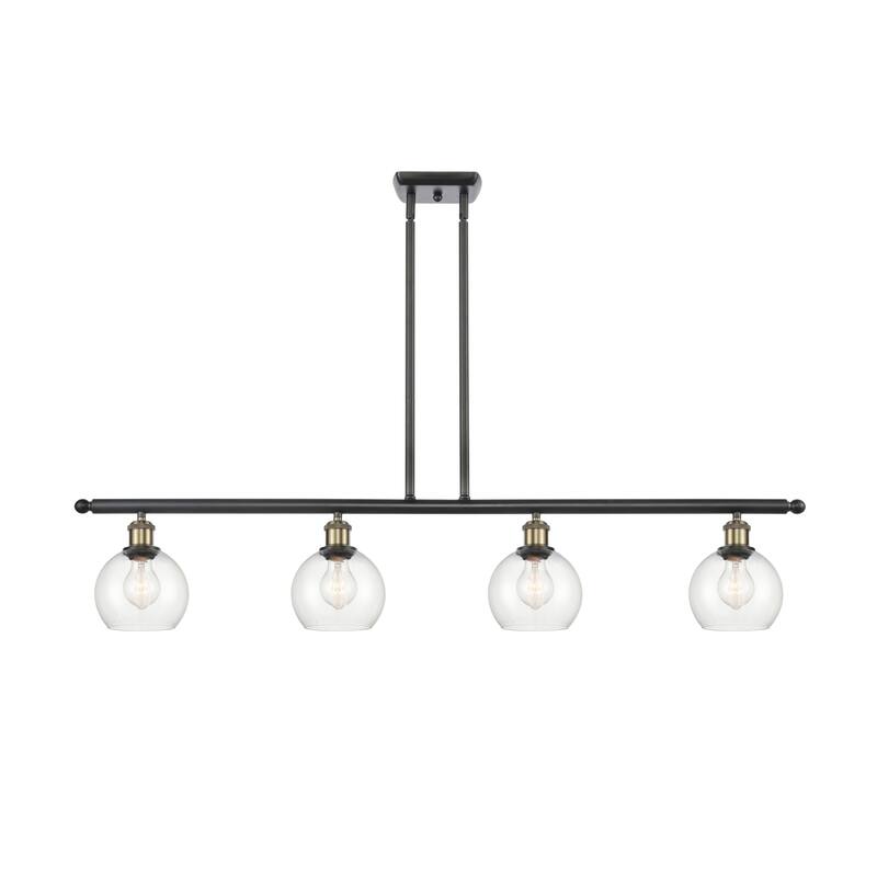 Innovations Lighting 516-4I-9-48 Athens Linear Athens 4 Light 48" Wide - Black Antique Brass / Clear