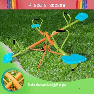 Outdoor Playground 360 Degree Rotating Four Seats Seesaw for Kids - four seats