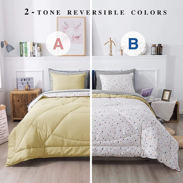 slide 2 of 51, KASENTEX 5 or 7 Piece Bed in A Bag Microfiber Down Alternative Comforter Bedding Set with Sheets and Pillow Cases All Season Sunshine Yellow - Queen