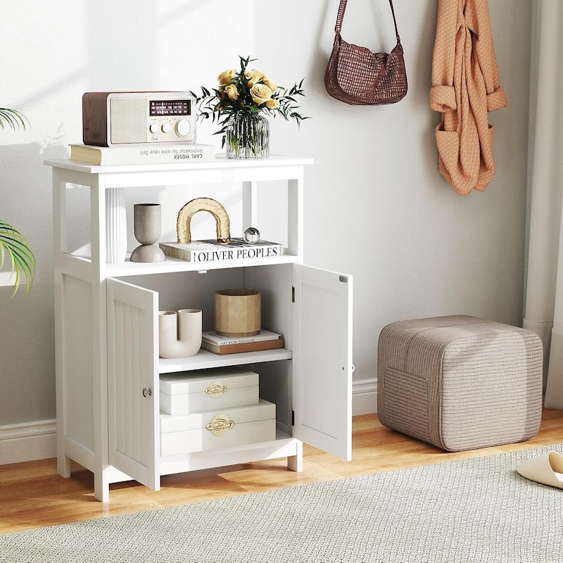 Bathroom Storage Cabinet Freestanding Organizer w/Adjustable Shelf