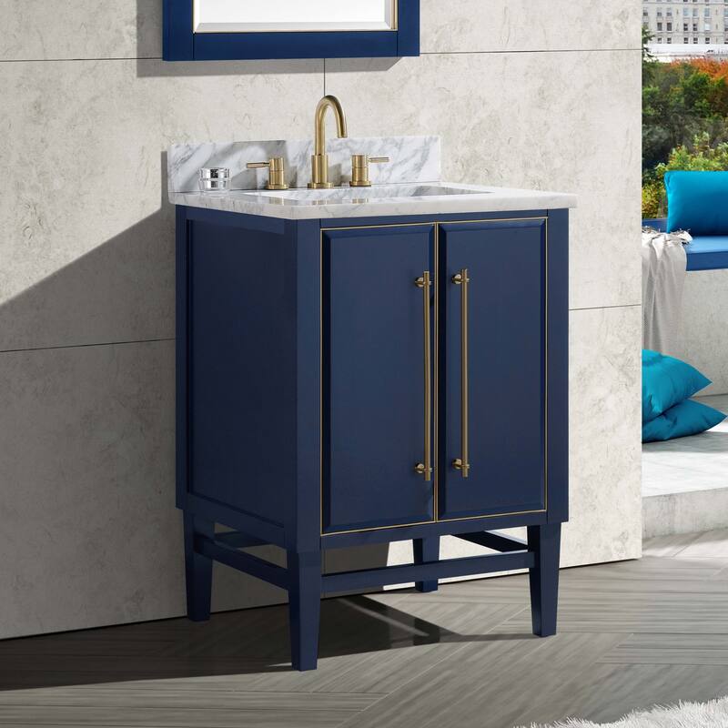 Avanity Carrara White Natural Marble Vanity Top with Rectangular Undermount Sinks