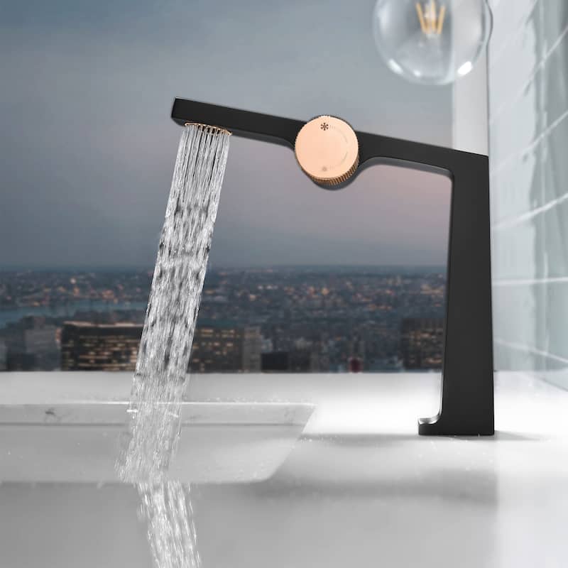 Rbrohant Single Handle Bathroom Faucets, Creative Water Outlet Design Single Hole Bathroom Sink Faucet