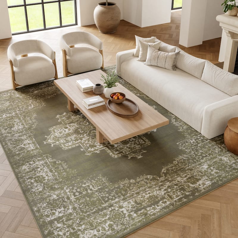 Nourison Grafix Distressed Vintage Medallion Area Rug