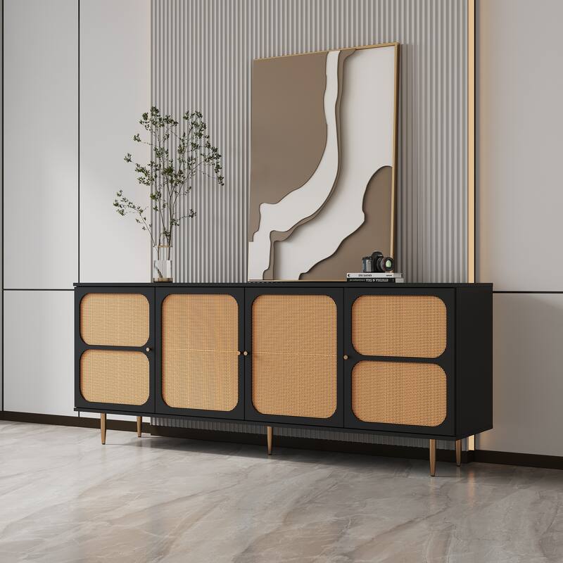 Storage Cabinet Console Table with Shelves