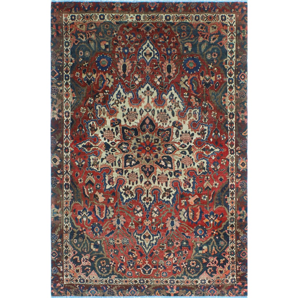 Fine Vintage Bakhtiari Conrada Red/Brown Rug - 6'0" x 9'4"