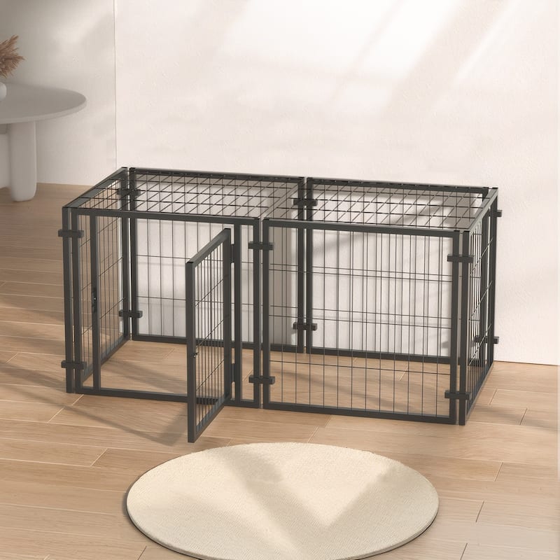 47.2" Dog Crate for Small Medium Large Dogs, Puppy Dog Playpen for Yard Indoor Outdoor Use, Pet Dog Cage Kennel