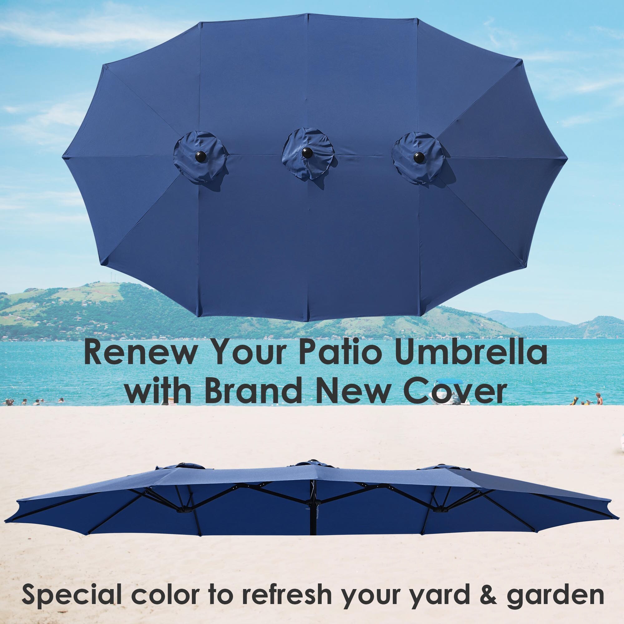 12 rib patio umbrella replacement canopy Rectangular 15x9ft 12-Rib 电动自行车 Naples FL Yellow Fits LED FLASHLIGHTS: 6105 NEBO Choose Option:Helmet SM Brown Fabric