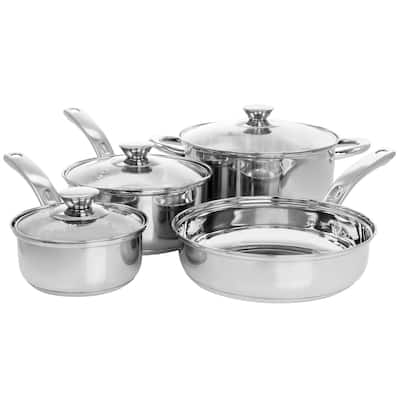 Gibson Home Anston 7 Piece Stainless Steel Cookware Set in Silver - 7 Piece