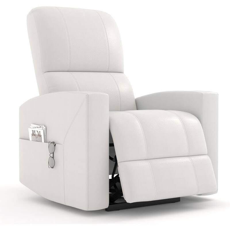 AECOJOY Power Glider Recliner Chair Nursery Glider Chair Single Sofa - White