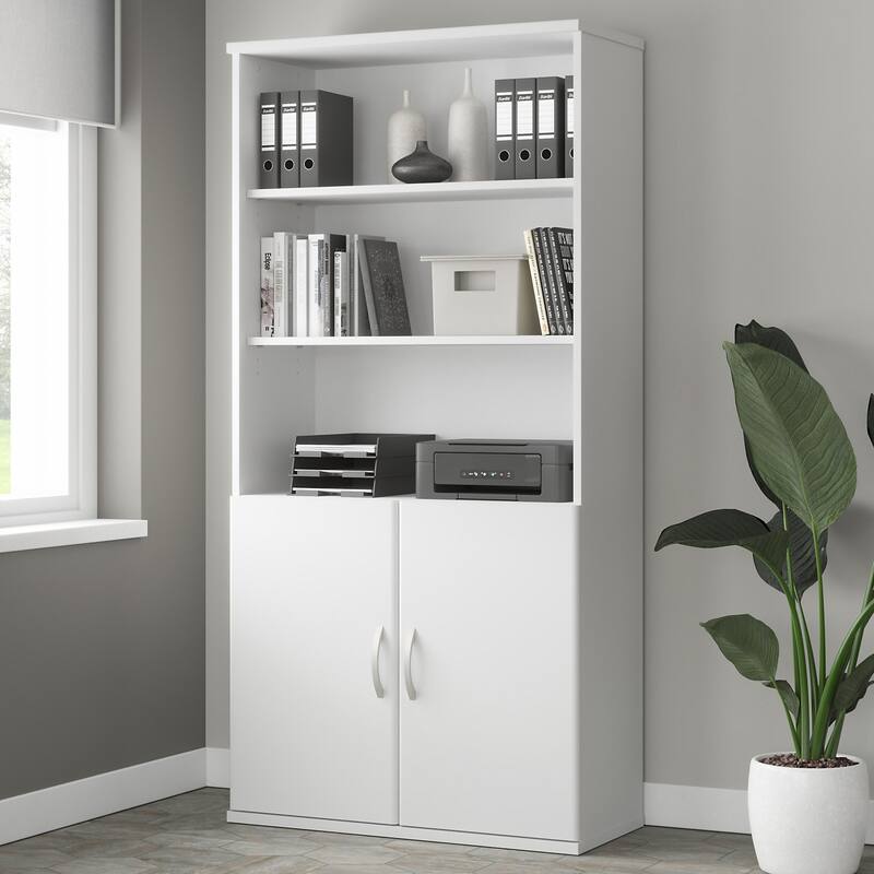 Studio A Tall 5 Shelf Bookcase with Doors by Bush Business Furniture