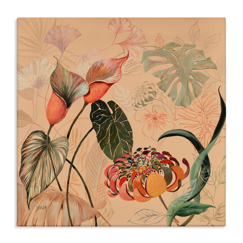 Stupell Layered Tropical Foliage Canvas Wall Art Design By Dusza - 24 x 24