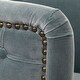 preview thumbnail 2 of 5, Uttermost Haider 27-3/4" Wide Iron and Fabric Armless Accent Chair - Dusty Cornflower