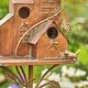 preview thumbnail 5 of 5, Four Home Bungalow Copper Birdhouse Stake - 13.25" L x 7" W x 73.75" H