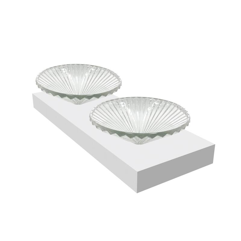 Decorative 20" Round Crystal Vessel Sinks With White Base
