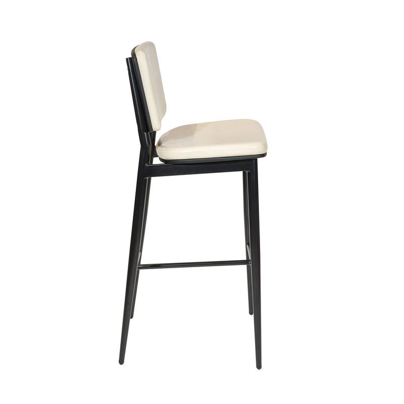 Porthos Home Mori Bar Stools Set of 2, PU Leather, Steel Legs