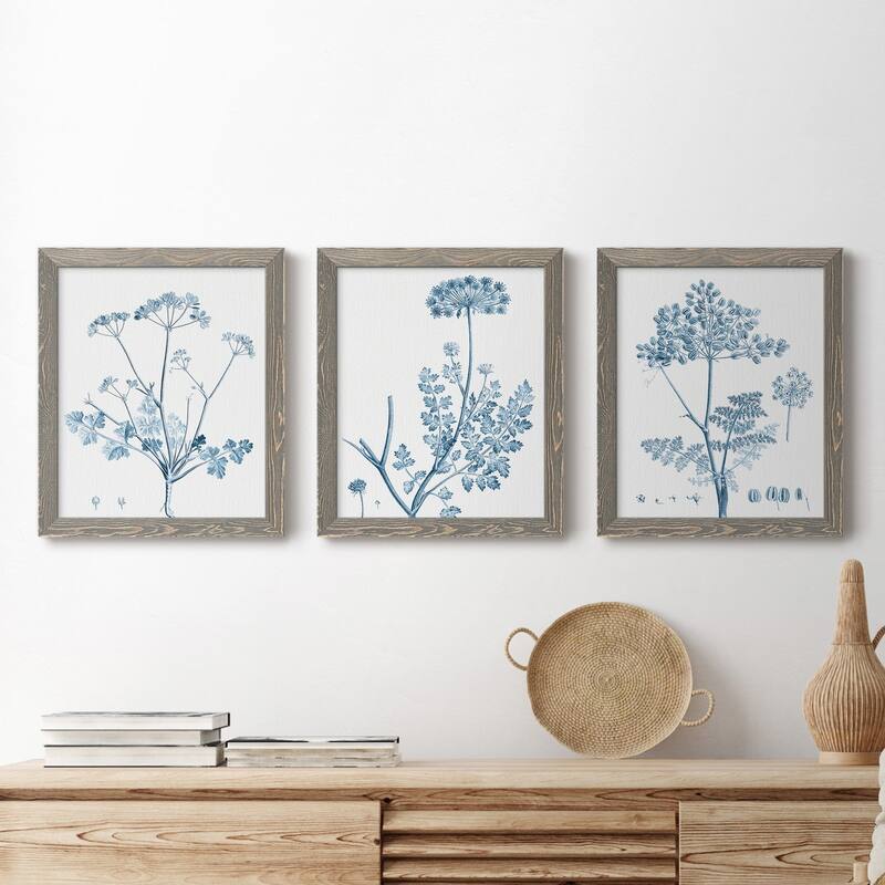 Antique Botanical in Blue IV-Premium Framed Canvas - Ready to Hang - Multi-Color