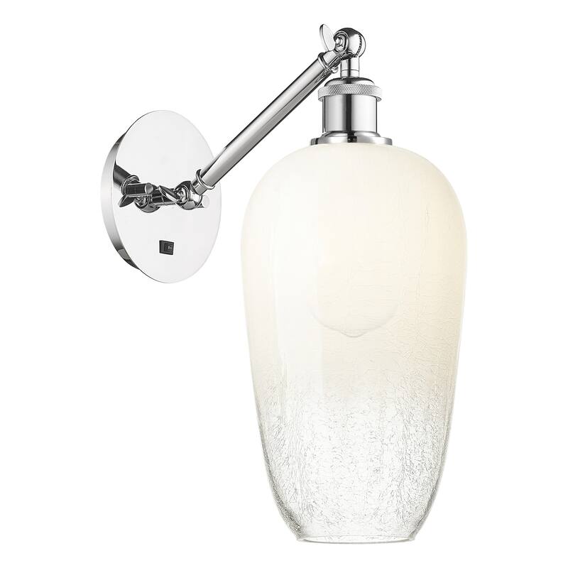 Innovations Lighting 317-1W-15-7 Brookhaven Flute Sconce Brookhaven - Polished Chrome / Opal