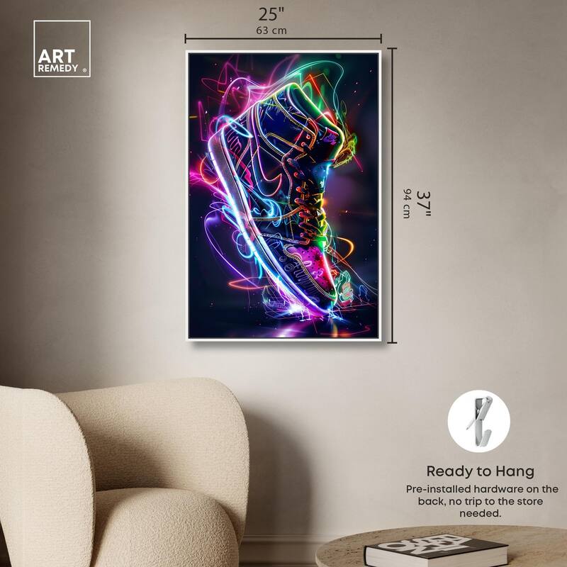 Bright Lights Sneaker Canvas by Art Remedy